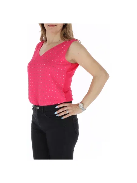 Bluzka Gaudi z dekoltem w serek fuksja