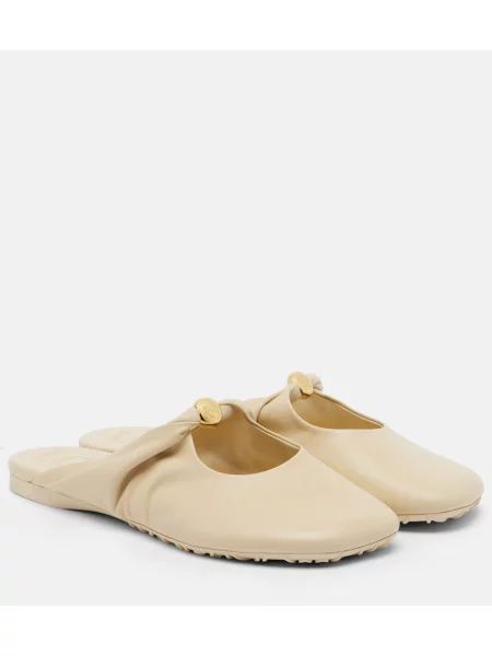 Papuci tip mules Loewe din piele alb