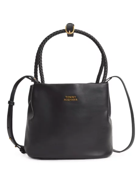 Geantă Tommy Hilfiger țesută negru