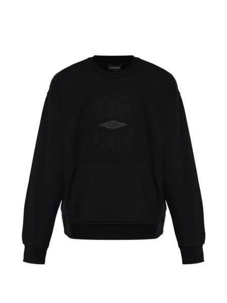 Pulover Emporio Armani cu broderie negru
