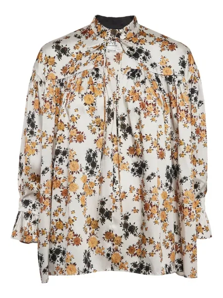 Bluză Victoria Victoria Beckham cu model floral cu imagine alb