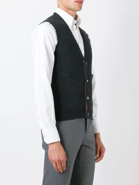 Kamizelka Thom Browne z kaszmiru szara