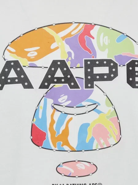 Scurt tricou A Bathing Ape® cu imagine alb