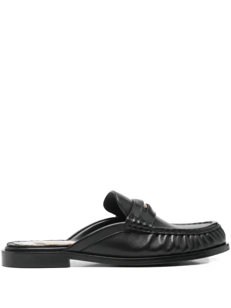 Papuci tip mules Burberry din piele negru