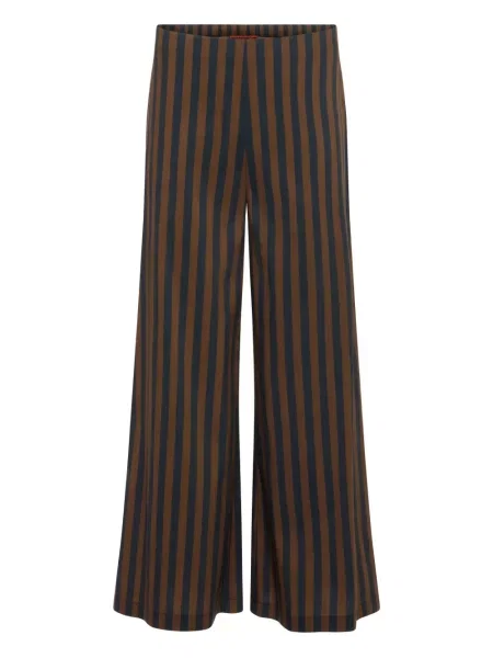 Pantaloni Simon Miller cu dungi din poplin maro