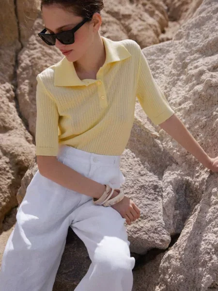 Поло Estro віскоза/акрил жовтий