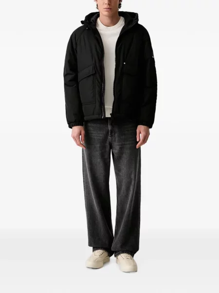 Geacă de blugi Karl Lagerfeld Jeans cu glugă negru