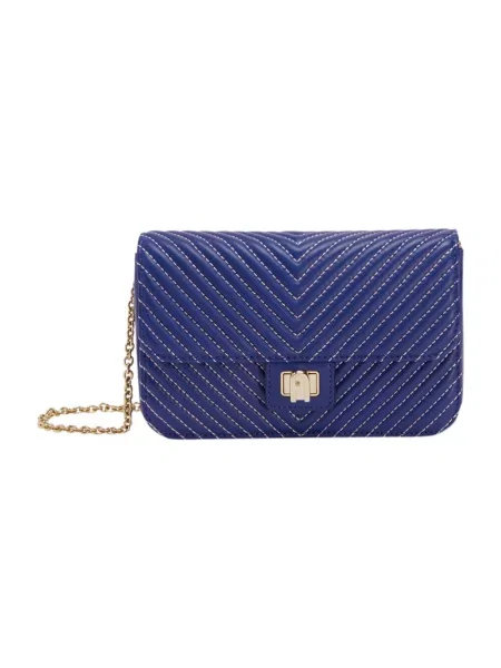 Mała mały torebka skórzana Furla skórzana niebieska