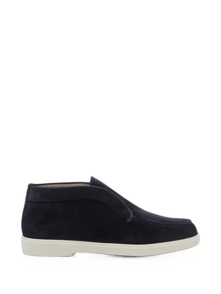 Pantofi loafer Santoni din piele de căprioară albastru