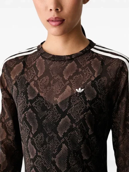 Lung rochie maxi Adidas cu imagine cu model piele de șarpe maro