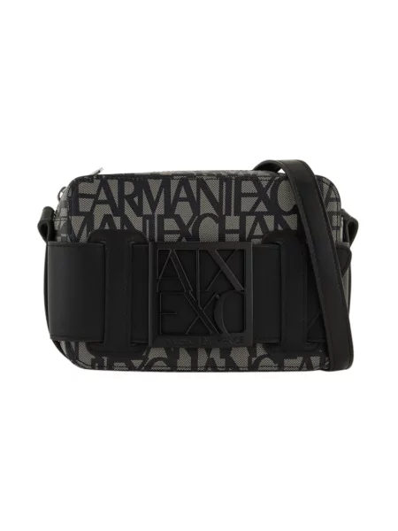 Torebka crossbody Armani Exchange z nadrukiem czarna
