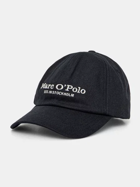 Шапка с козирка Marc O'Polo с апликация тъмносиньо