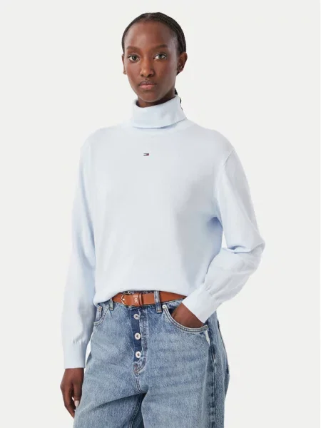 Tommy Jeans Πουλόβερ ESSENTIAL παστέλ μπλε