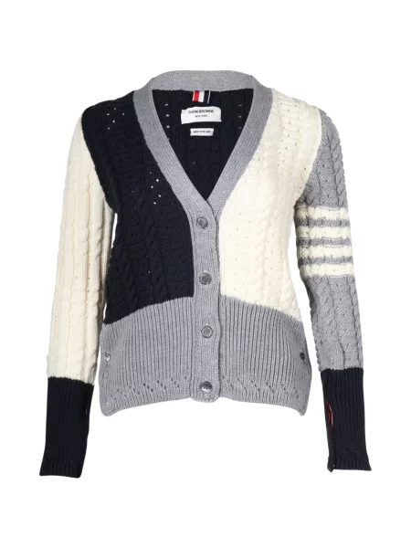 Cardigan Thom Browne tricotate gri