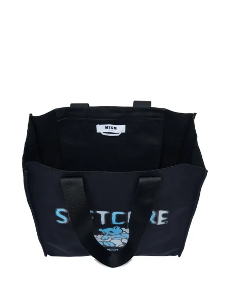 Geantă shopper Msgm cu imagine negru
