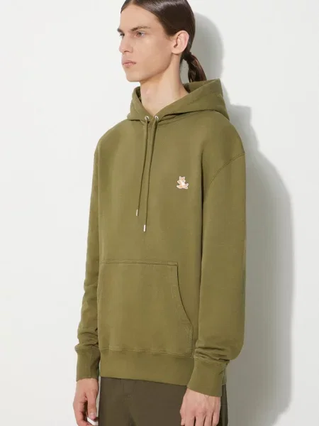 Mikina Maison Kitsuné Chillax Patch Regular Hoodie s kapucí s aplikací zelená