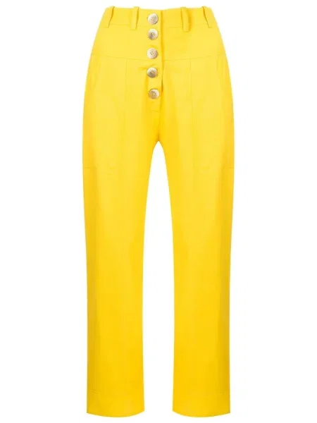 Spodnie Olympiah o krotszym kroju żółte