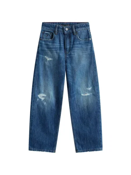 Szerokie jeansy dziecięce Tommy Hilfiger niebieskie