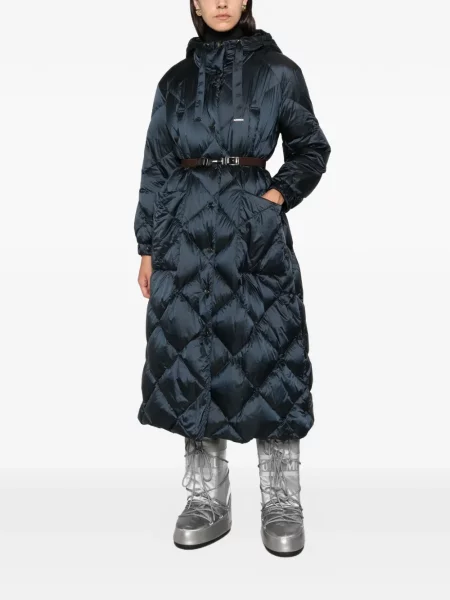 Palton Max Mara cu glugă albastru