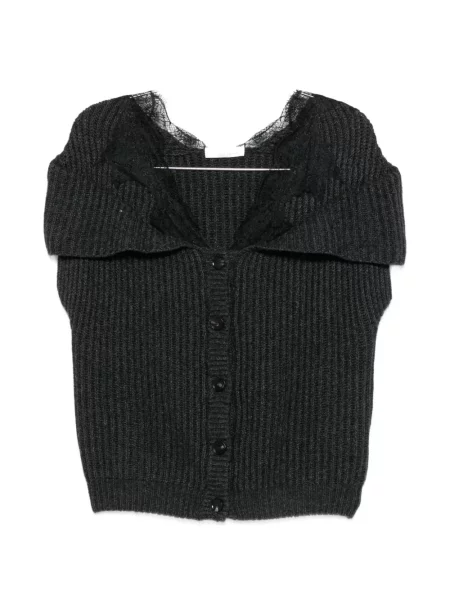 Cardigan Liviana Conti din dantelă gri