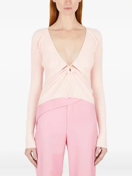 Koszulka Wynn Hamlyn z dekoltem w serek różowa