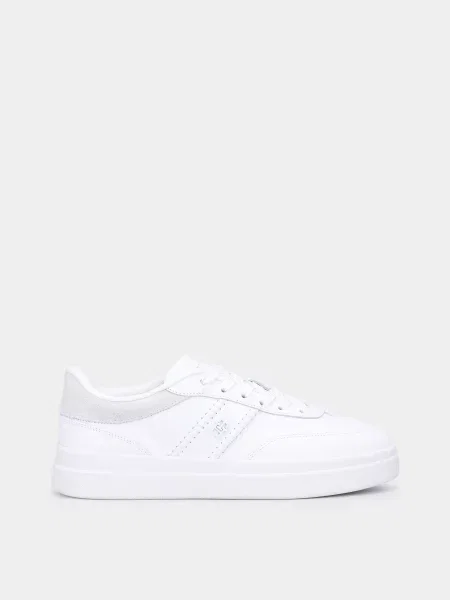 Кожаные кроссовки Tommy Hilfiger бежевые