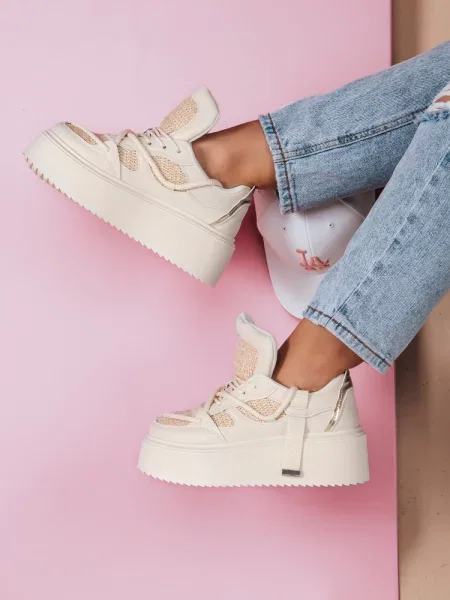 Sneakersy na wysokiej platformie UPSOLE natura Dstreet