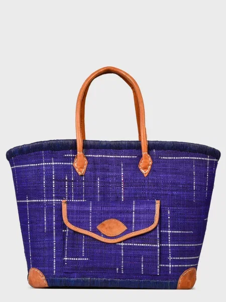 Le Comptoir de la plage Пляжна сумка Manjopika_Blue Солома синій