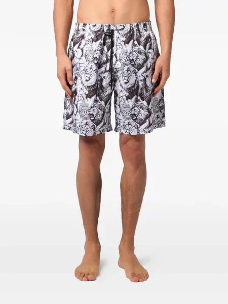Slip de baie Billionaire cu imagine cu imprimeu animal print alb