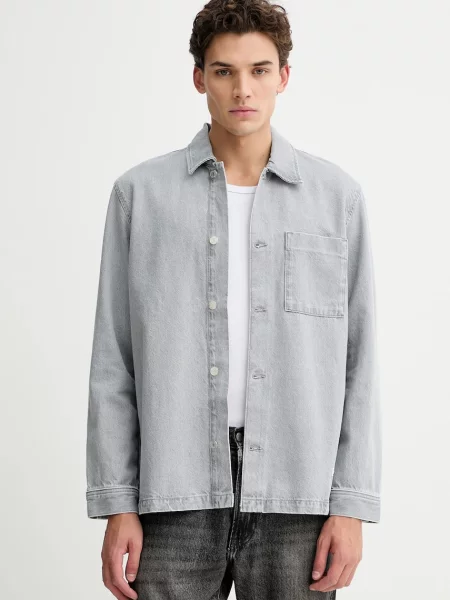 Marc O'Polo cămașă jeans cu guler clasic regular gri