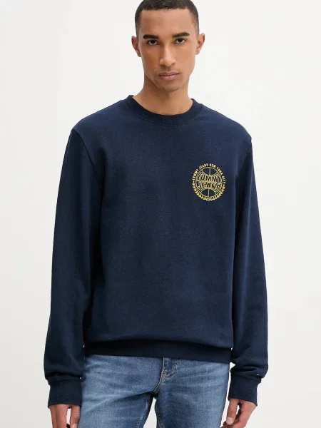 Dukserica Tommy Jeans tamno s tiskom plava