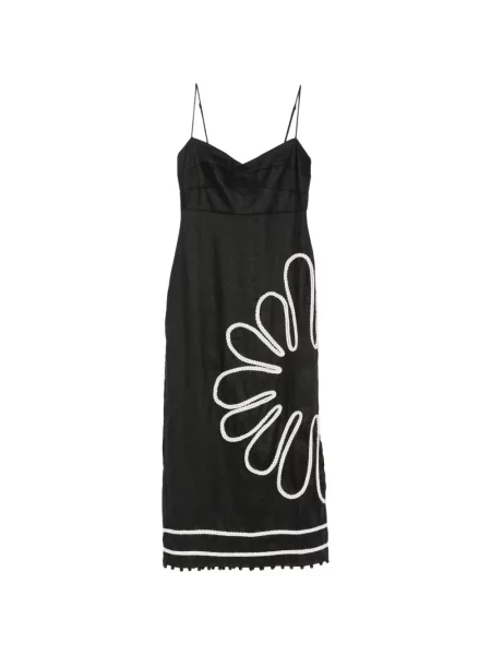 Rochie midi Cala De La Cruz țesută negru
