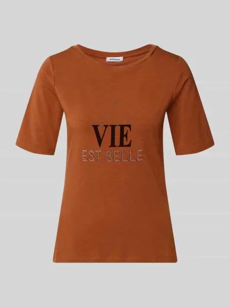 T-shirt z obszyciem z kamieni stras More & More