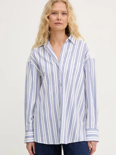 Weekend Max Mara koszula z bawełną TESSILE niebieska