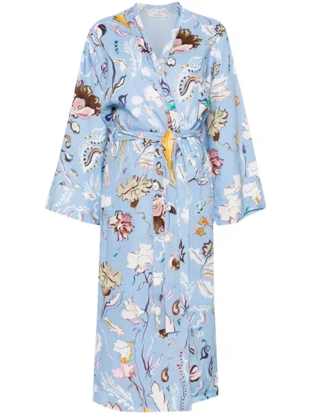 Palton Dorothee Schumacher cu model floral albastru