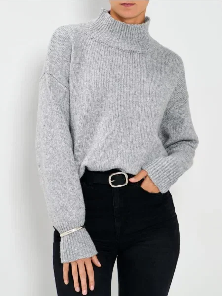 Водолазка в рубчик сірий