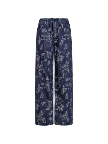 Pantaloni Markarian cu model floral cu imagine albastru