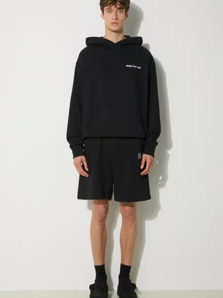 Меланжевый свитер Awake Ny с капюшоном черный