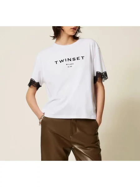 Koszulka Twinset z logo biała