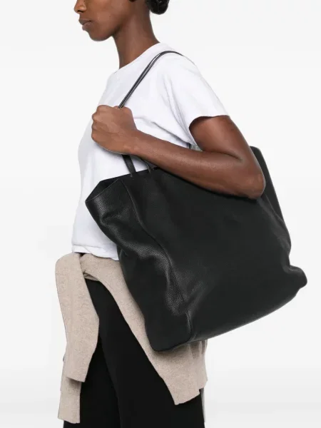 Geantă shopper The Row din piele negru