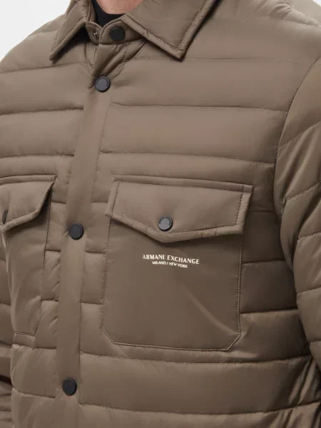 Пуховик Armani Exchange коричневый