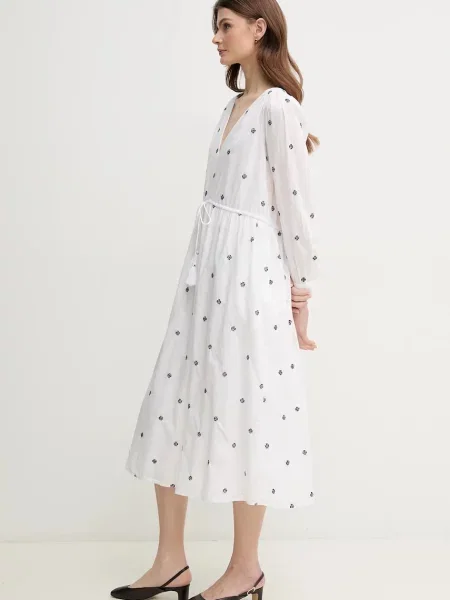 Миди джинсовое платье Pepe Jeans клеш белое