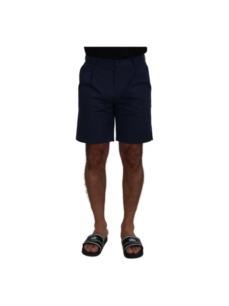 Bermudy Dolce And Gabbana z logo niebieskie