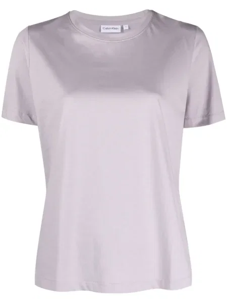 Tricou Calvin Klein cu decolteu rotund scurt violet