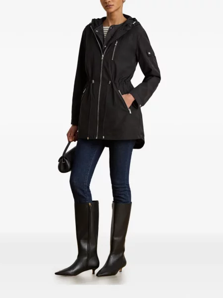 Palton Lauren Ralph Lauren cu glugă negru