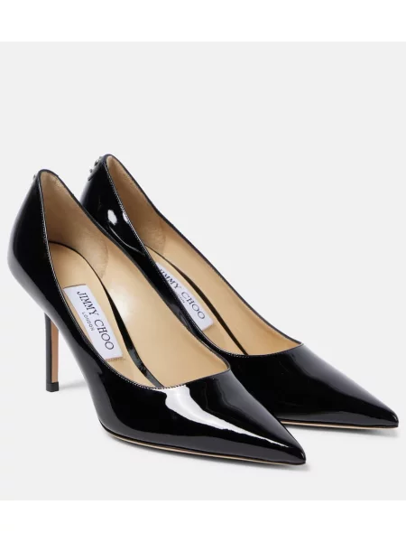Pantofi cu toc Jimmy Choo din piele de lac negru