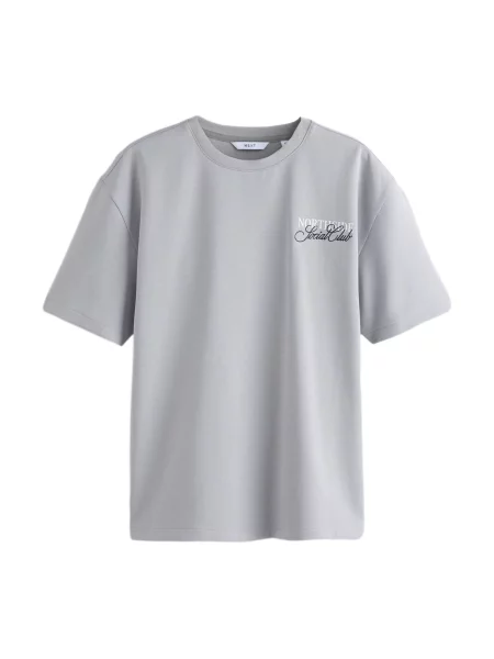 Next Tricou gri / negru alb