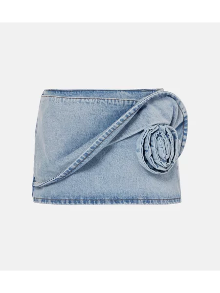 Spódnica jeansowa Magda Butrym w kwiatki niebieska