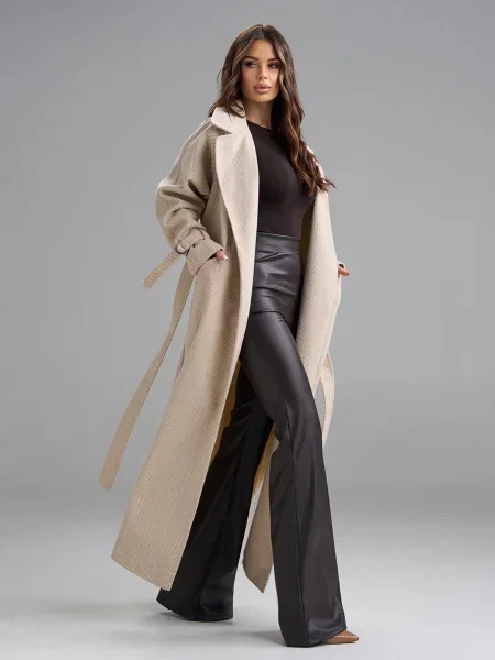 Пальто ISSA Plus кашемір бежевий