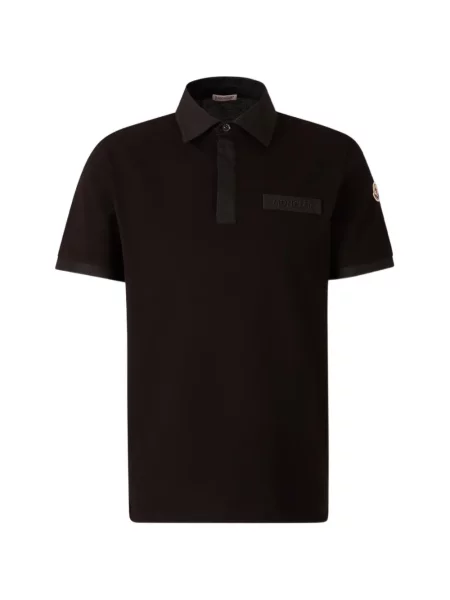 Polo Moncler scurt cu autograf negru